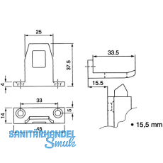 Schlieblech fr berschlagshhe 15,5 mm, Aluminium silber eloxiert
