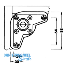Oberteilgleiter STAHL mit Rand, Schrauben, Kunststoff schwarz