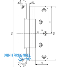 Trband VN2927/160 Compact Planum, Stahl verchromt matt