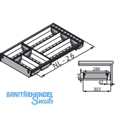 BLUM ORGA-LINE Besteckeinsatz Set ZSI.XXXBI3N, Nennlnge 500 mm