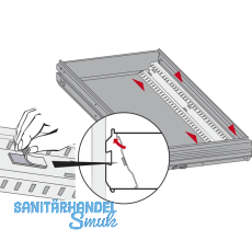 HETTICH SYSTEMA TOP 2000 Orgaline, Auenbreite 736 mm, Stahl Alu-Finish