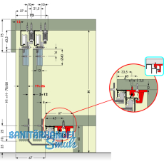 Cinetto PS06 Beschlagset stufenlos verstellbar Tragkraft 50 kg, 1 trig
