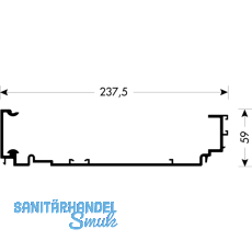 PS40 - Laufschiene oben, 3850 auf Ma, Aluminium natur eloxiert