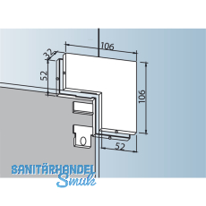 Winkelverbindung PT 60, Glas 10 mm, Aluminium silber eloxiert (03.150) Winkelverbindung PT 60, Glas 10 mm, Aluminium silber eloxiert (03.150)