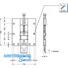 CAMAR Paneelaufhnger 814, mit Feder, Befestigung unten, Stahl verzinkt
