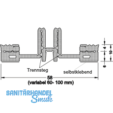 Pfostendichtung PD 60-100 variabel, Bundlnge 30 m, Kunststoff APTK schwarz