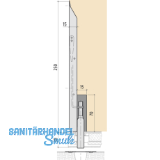 Kantriegel unten 15 x 250 mm abgerundet (4010)
