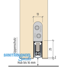 Trdichter Planet KT-FH, 871 x 13 x 25 mm, einseitig, Aluminium natur