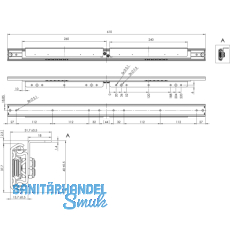 Ausziehtischfhrung BASIC SYNCHRON,ohne Bremse,Auszugslnge 954 mm,verzinkt
