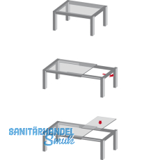 Ausziehtischfhrung ALU 77 FRONTSLIDE, Auszugsweg 1210 mm, Lnge 1315 mm, Alu