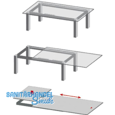 Ausziehtischfhrung TOPSLIDE, Auszugsweg 1020 mm, Lnge 1500 mm, Stahl/Aluminium