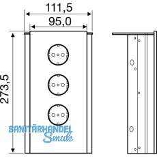 Power Eck G Edelstahl/Glas wei, 3x Schukosteckdose