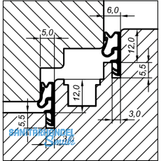 Flgelfalz- / berschlagdichtung ACF 5005 H, Kunststoff anthrazit