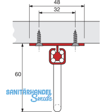 HETTICH QUADRO Schrankgarderobe ausziehbar, 345 x 48 x 60 mm, silber lackiert