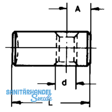 Quergewindebolzen, 10, L 12.5, Abstand 5, fr Verbindungsschraube M6, FE blank