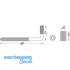Schraubhaken Regalaufhnger Trabant, Tragkraft 25 kg, Stahl vernickelt