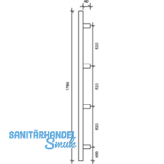 MARCHESI Stangengriff MT 1760/25 - 1760mm, LA. 520/520/520mm, M8, Edst.matt