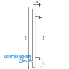 MARCHESI Stangengriff MT 720/20 - 720mm, LA. 520mm, M6, Edst. matt