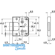 JuNie 772 Bart-Kastenschloss, Dornma 15 mm