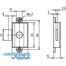 JuNie ASS 1781 Zylinder-Kastenschloss Dornma 20 mm, Zamak