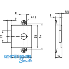 JuNie ASS 1811 Zylinder-Kastenlschloss Dornma 30 mm, Zamak