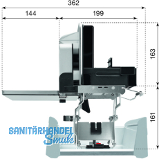 Metall-Einbau-Allesschneider AES 52 S silbermetallic, rechts
