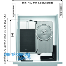 Metall-Einbau-Allesschneider AES 62 SL, silbermetallic, links