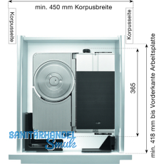 Metall-Einbau-Allesschneider AES 62 SR silbermetallic, rechts