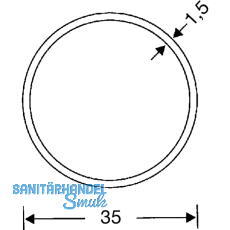 KWS Rohrprofil RS/WS - 35 x 1, 5 x 2000mm, Edst.