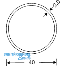 KWS Rohrprofil RS/WS - 40 x 2 x 3000mm, Edst.