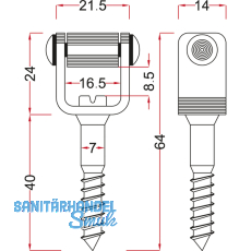 Rollkloben 40 mm, Stahl verzinkt