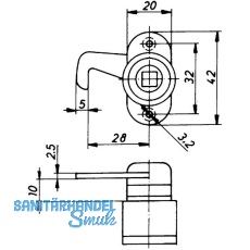 HEKNA 503 SYSTEM 24 Zylinder-Rollladen Aufschraubschloss rechts, Zamak