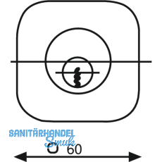 Rosette fr Auenzylinder mit Bohrung  30 mm, 60 x 60 mm, Stahl vernickelt