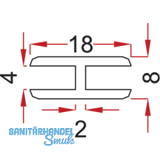 Rckwandschiene, L 2000, Holzstrke 4, Kunststoff braun