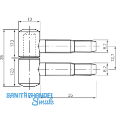 Einbohrband, 13 mm, Stahl verzinkt