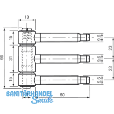 SECOTEC Steckband dreiteilig Holz 18 mm verzinkt SB-1