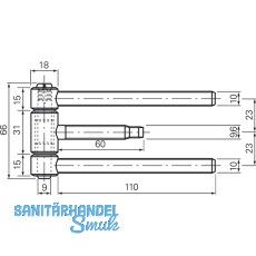 Steckband 3-tlg. 18 mm, brandschutztauglich, m. Aushngesich. Stahl vernickelt