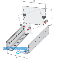 HETTICH SYSTEMA TOP 2000 Schwenksttze, Format A5 quer, Stahl Alu-Finish