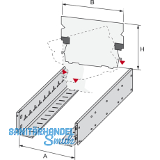 HETTICH SYSTEMA TOP 2000 Schwenksttze, Format A5 quer, Stahl Alu-Finish