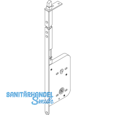 Schiebetr Stangenschloss Silent Stop, WC, DM 60, Stulp 315 x 16 mm, verzinkt