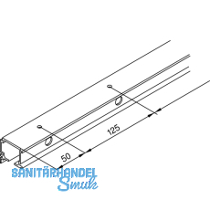 EKU DIVIDO 100 Combi-Laufschiene gelocht, Lnge 2500 mm, Aluminium