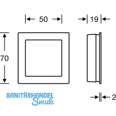Schiebetrmuschel FSB 42 4253 eckig, offen, Edelstahl feinmatt