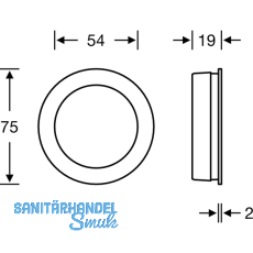 Schiebetrmuschel FSB 42 4252 rund, offen, Edelstahl feinmatt
