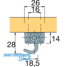 HETTICH PRESTIGE 2000 Schliehaken, Zubehr, links, 72267