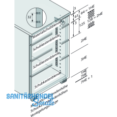 HETTICH SYSTEMA TOP 2000 Stop Control Verriegelungsstangen Set p2o, 9 HE + 1