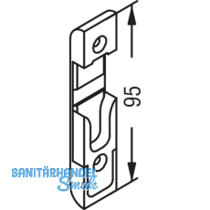 Schlieteil fr Rollzapfen, Stulp 20 mm, Falz 4 mm, verzinkt silberfrbig