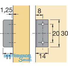 HETTICH PRESTIGE 2000 Zyl.-Drehstangenschloss Z23 Set, Dornma 25, 18