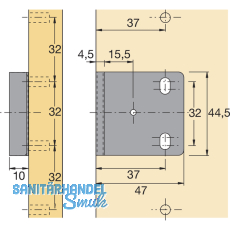 HETTICH PRESTIGE 2000 Anschlagwinkel Typ 4515, Zubehr, 79786