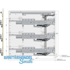 HETTICH SYSTEMA TOP 2000 Schnellmontage-Set Sil Sys, Vollauszug, ET 530, alu