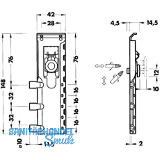 CAMAR Schrankaufhnger 816, links (innen), gerade, Stahl verzinkt